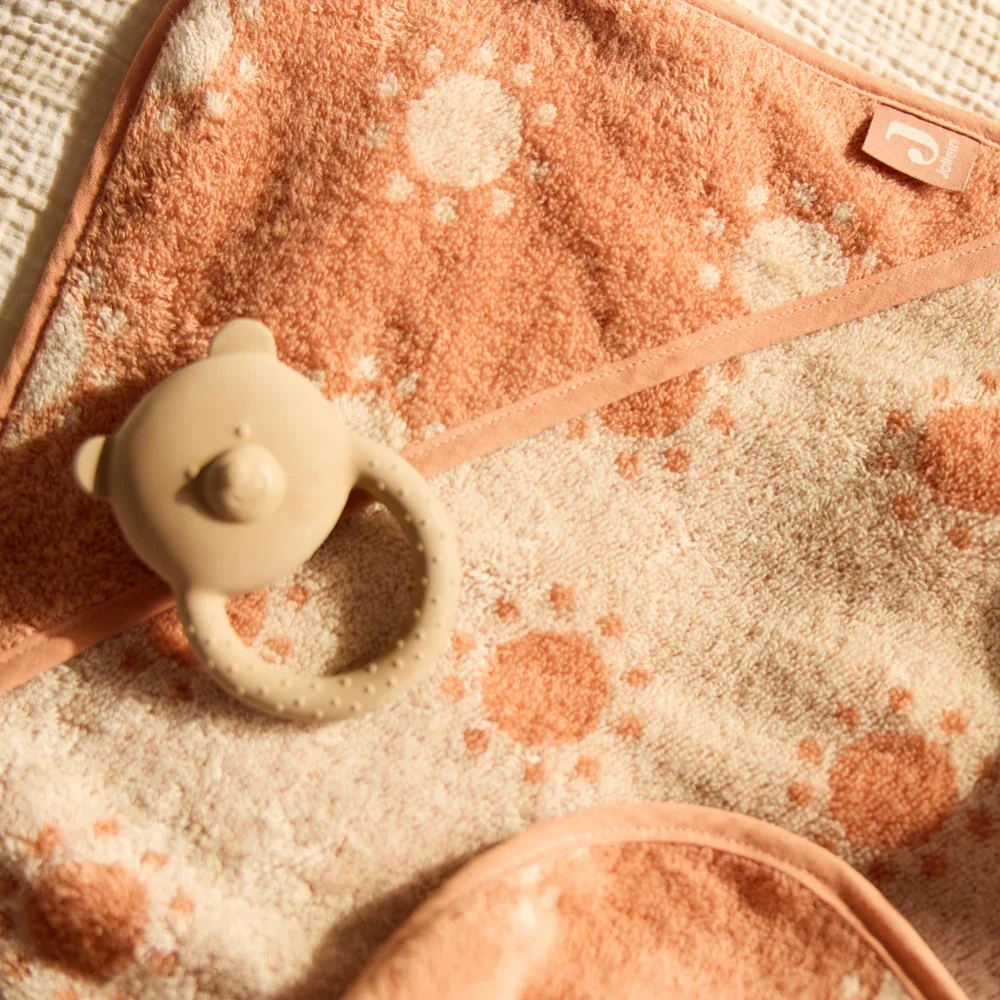 Jollein baba fürdőköpeny Jacquard Light Terra Jacquard