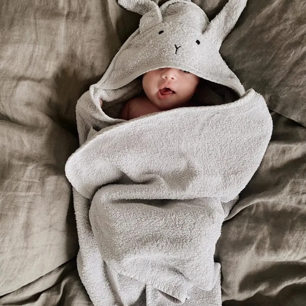 Liewood baba törülköző Albert Rabbit dumbo szürke