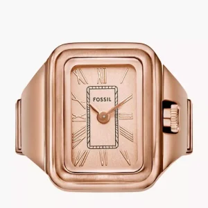 Fossil Raquel gyűrűs óra 14 mm-es rozéarany kvarc acél PVD rozéarany kivitelben ES5345