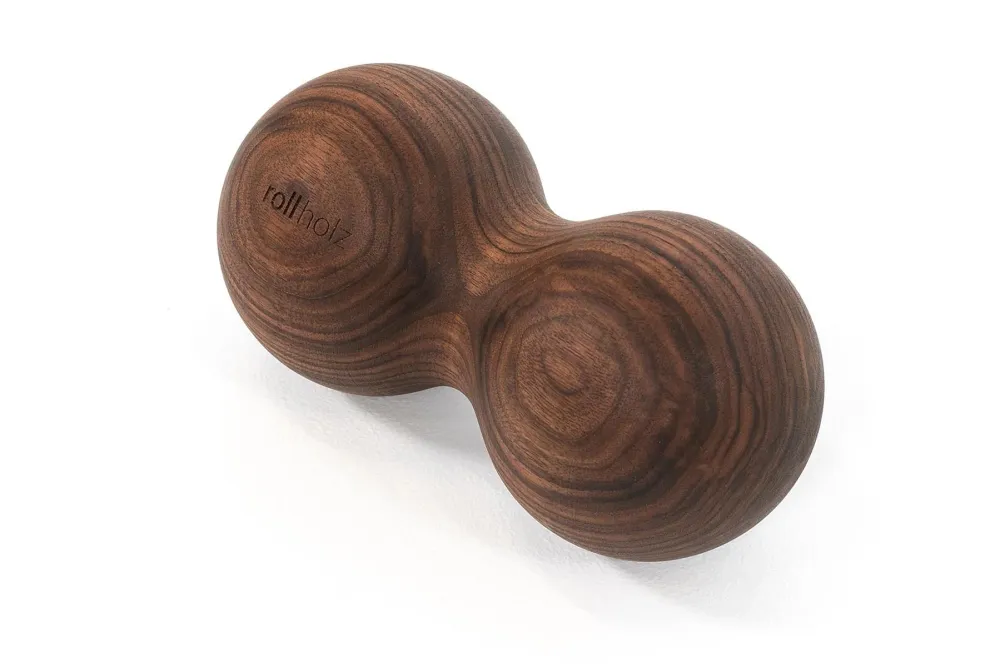 Dupla masszázs golyó - diófa, 10 cm | rollholz