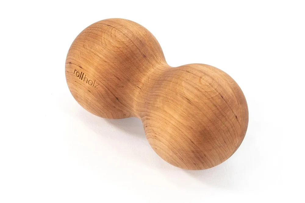 Dupla masszázs golyó - égerfa, 10 cm | rollholz