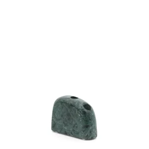 Signe közepes méretű, zöld márvány gyertyatartó, 10 cm