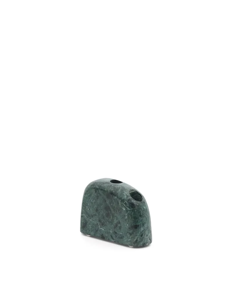 Signe közepes méretű, zöld márvány gyertyatartó, 10 cm