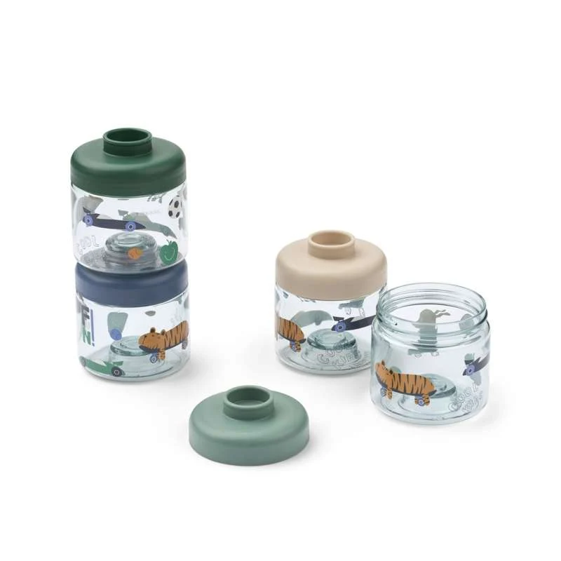 Liewood Dominique Kicsi Ételadagok - Tritan - 4 db - 100 ml - Fun/Beach Kék