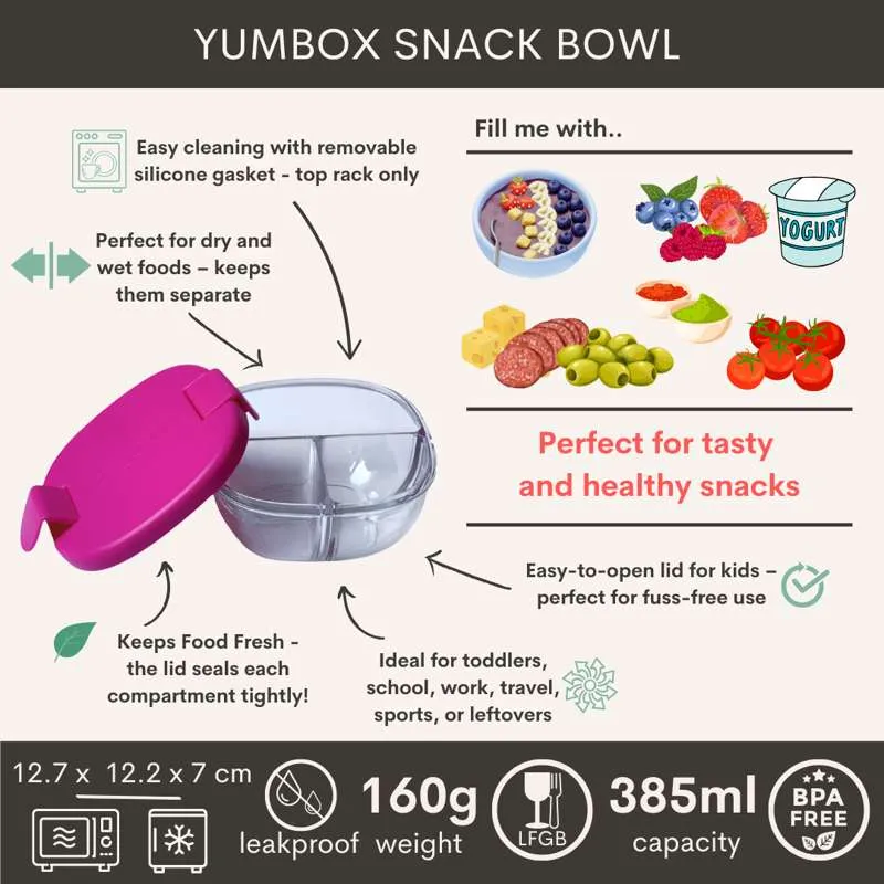Yumbox Snackbowl - 3 rekesz - Homályos Lila