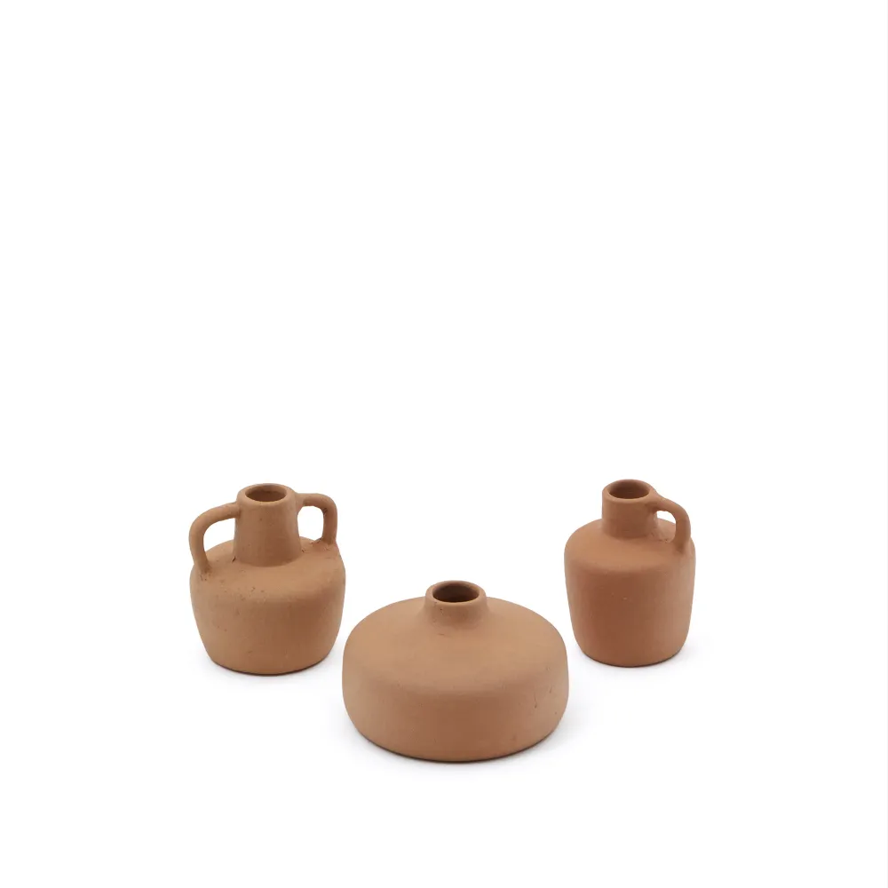 Sofra 3 db terrakotta váza készlet, 6 cm / 7 cm / 10 cm