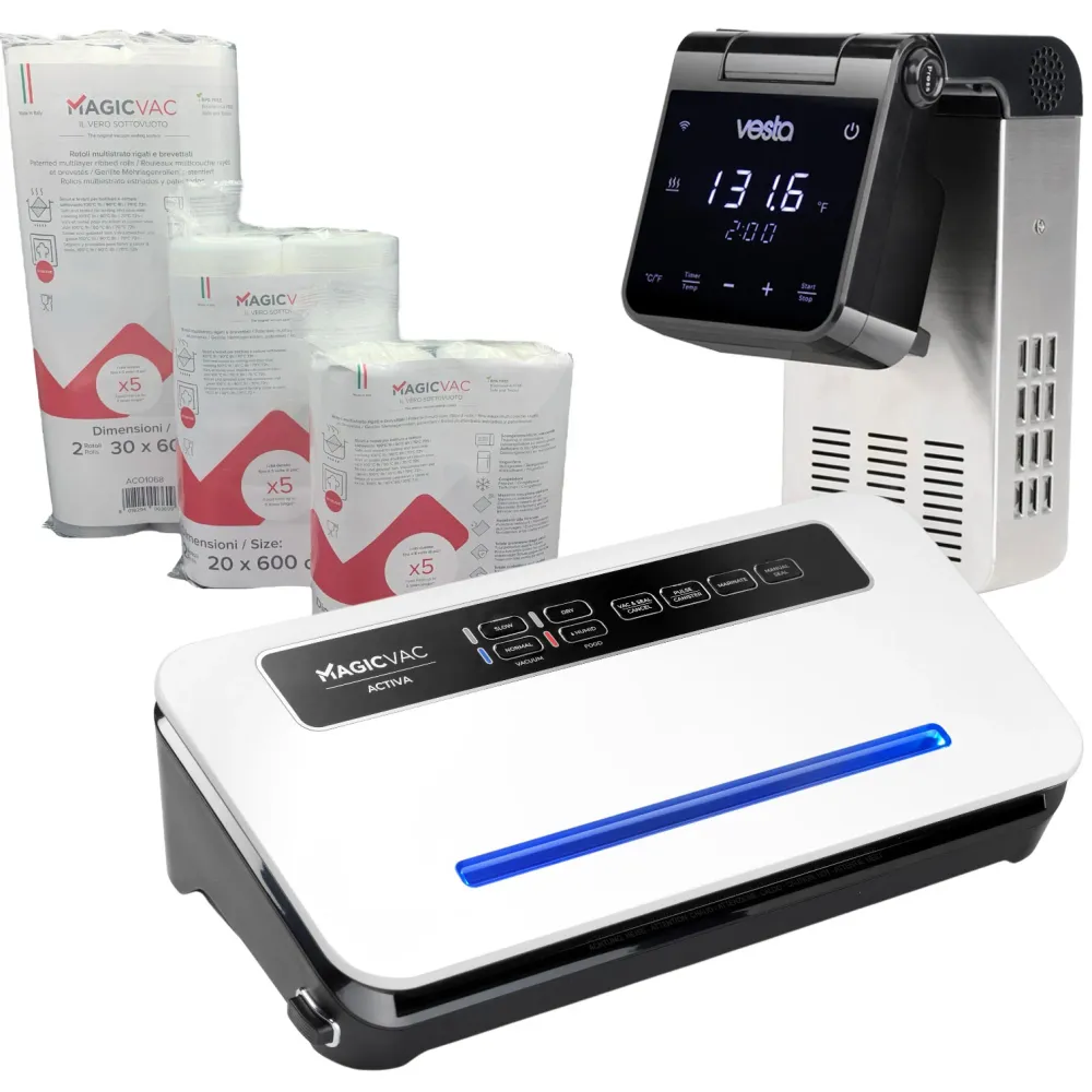 Sous Vide Csomag – Imersa Elite sous vide rúd + Activa vákuumozó gép + vákuumfólia tekercsek