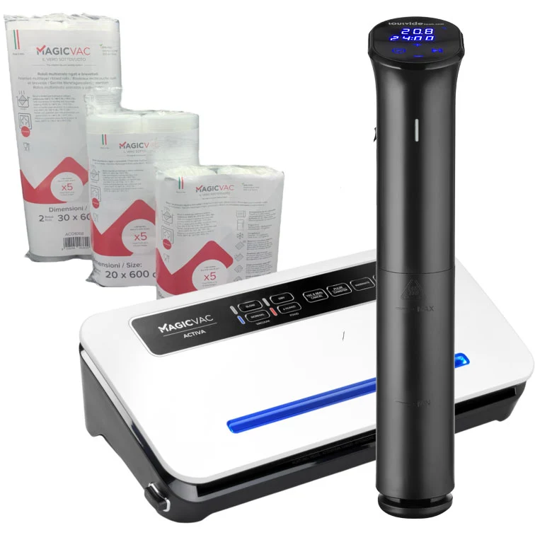 Sous Vide Csomag – iVide 2.0 sous vide rúd + Activa vákuumozó gép + vákuumfólia tekercsek