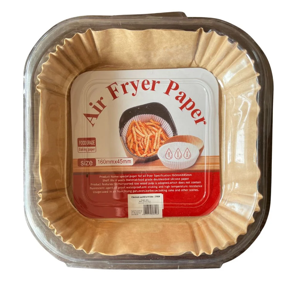 Air fryer sütőpapír - 100 db - négyzet, 16x16 cm