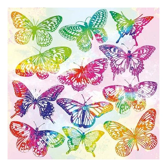 Aquarell Butterflies Mix papírszalvéta 33x33cm