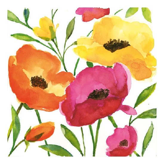 Aquarell poppy papírszalvéta
