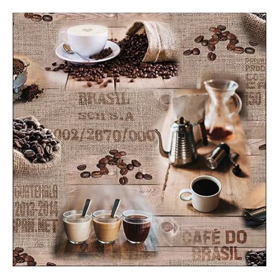 Brasil kávés papírszalvéta 33x33 cm 20 db-os