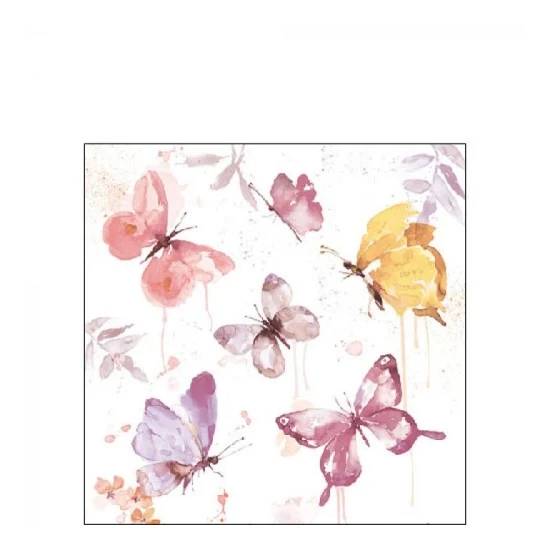 Butterfly Collection rose papírszalvéta 25x25 cm 20 db-os