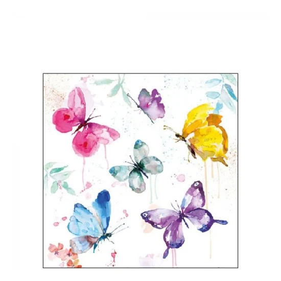Butterfly Collection white papírszalvéta 25x25 cm 20 db-os