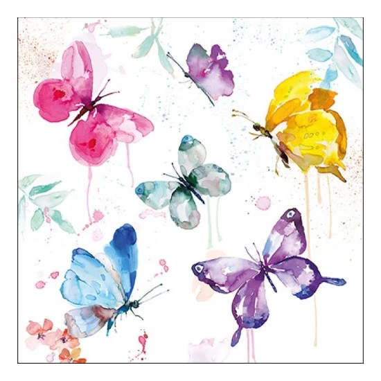 Butterfly Collection White papírszalvéta 33x33 cm 20 db-os