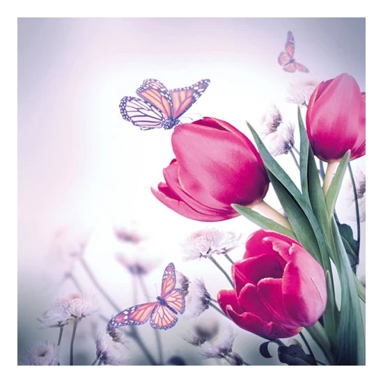 Butterfly & Tulips papírszalvéta