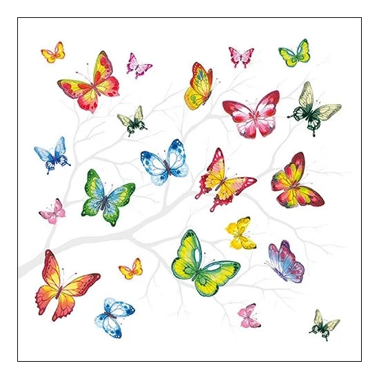 Colorful Butterflies papírszalvéta 33x33cm