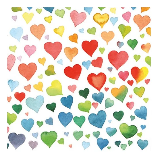 Colourful Hearts Mix papírszalvéta