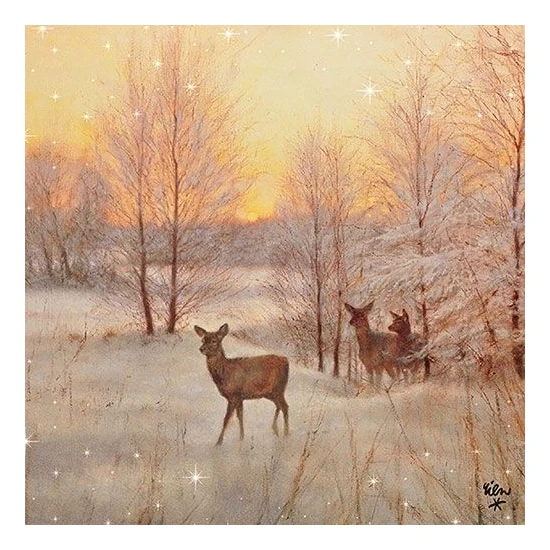 Deer At Sunset papírszalvéta