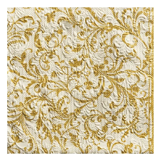Elegance Damask cream gold papírszalvéta