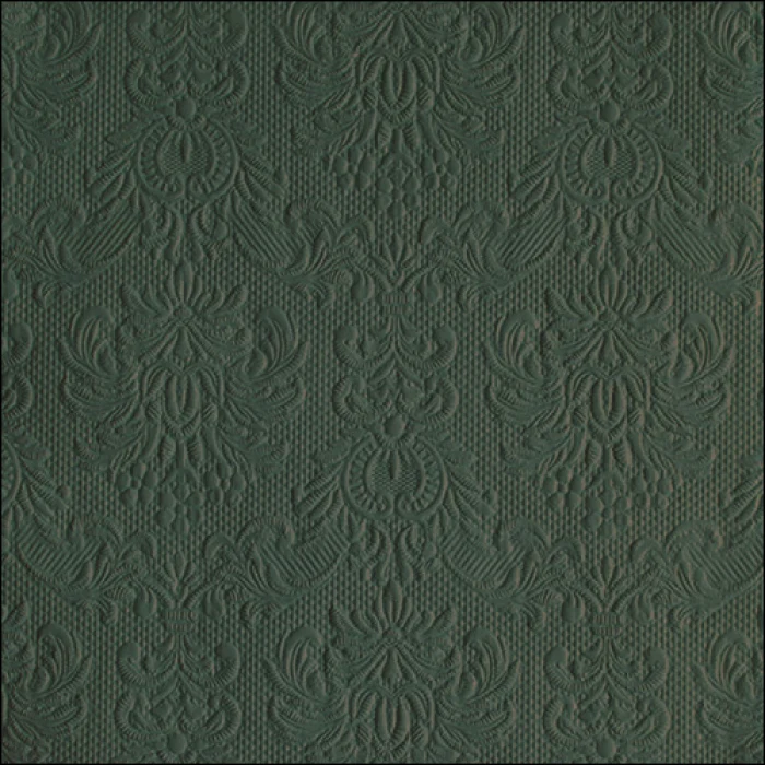 Elegance deep forest sötét zöld dombornyomott háromrétegű papírszalvéta 33x33 cm 15 db-os