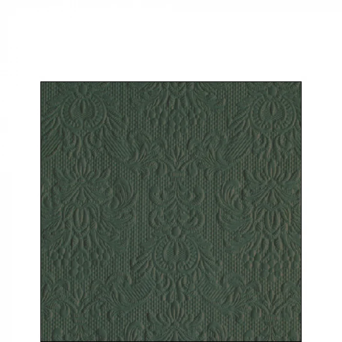 Elegance deep forest sötét zöld dombornyomott háromrétegű papírszalvéta 25x25 cm 15 db-os