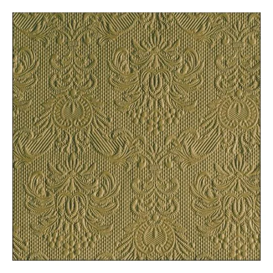 Elegance Green Leaf dombornyomott papírszalvéta 33x33cm