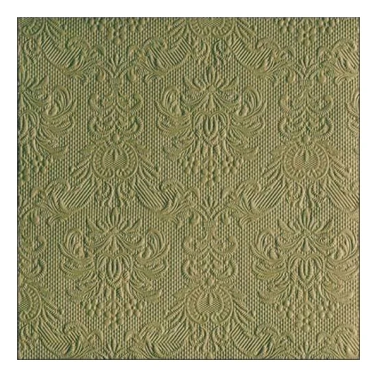 Elegance Green Leaf dombornyomott papírszalvéta 40x40cm