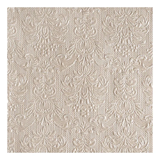 Elegance Pearl taupe dombornyomott papírszalvéta 40x40 cm