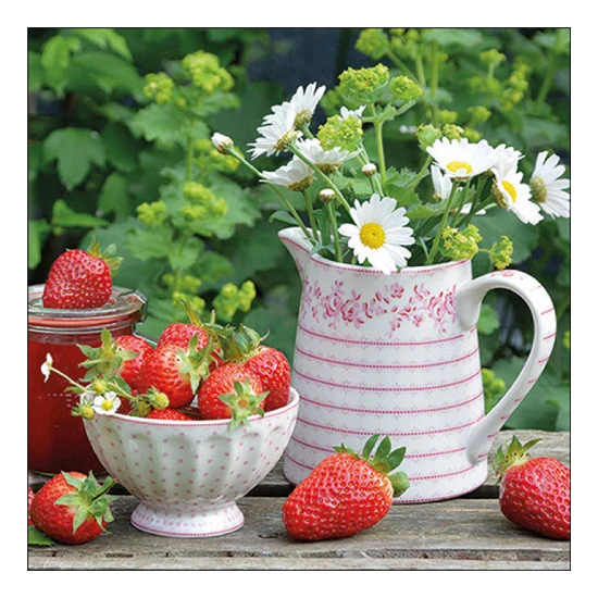 Epres papírszalvéta Sweet strawberries 33x33 cm 20 db-os