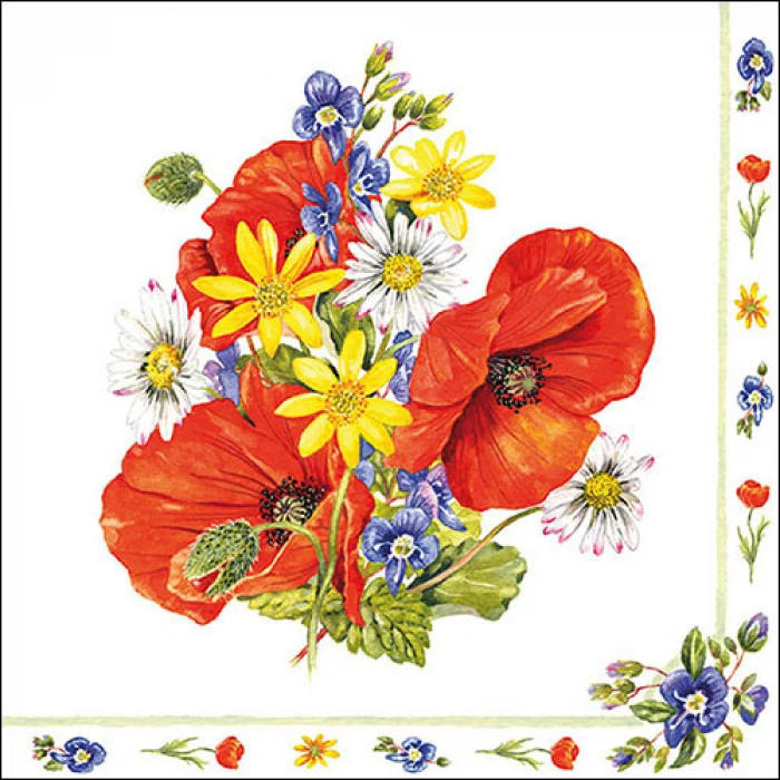 Field bouquet virágos háromrétegű papírszalvéta 33x33 cm 20 db