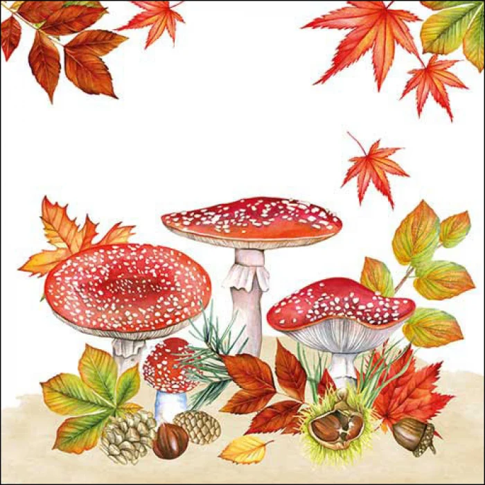 Galóca gombás papírszalvéta 33x33 cm 20 db-os