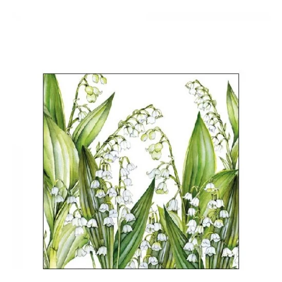 Gyöngyvirágos papírszalvéta Sweet Lily kicsi 25x25 cm