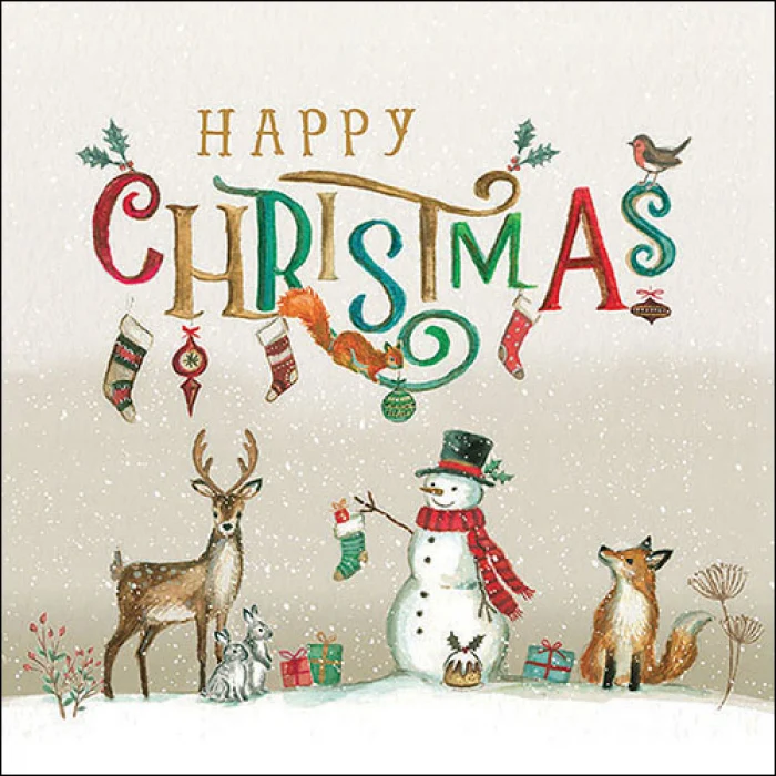 Happy Christmas karácsonyi három rétegű papírszalvéta 33x33 cm