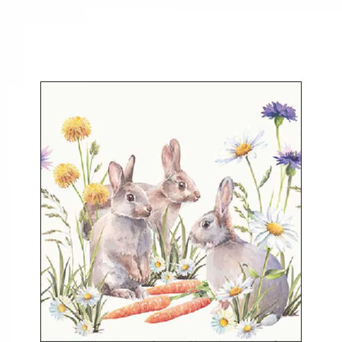 Húsvéti nyuszis papírszalvéta 25x25 cm Carrot treat