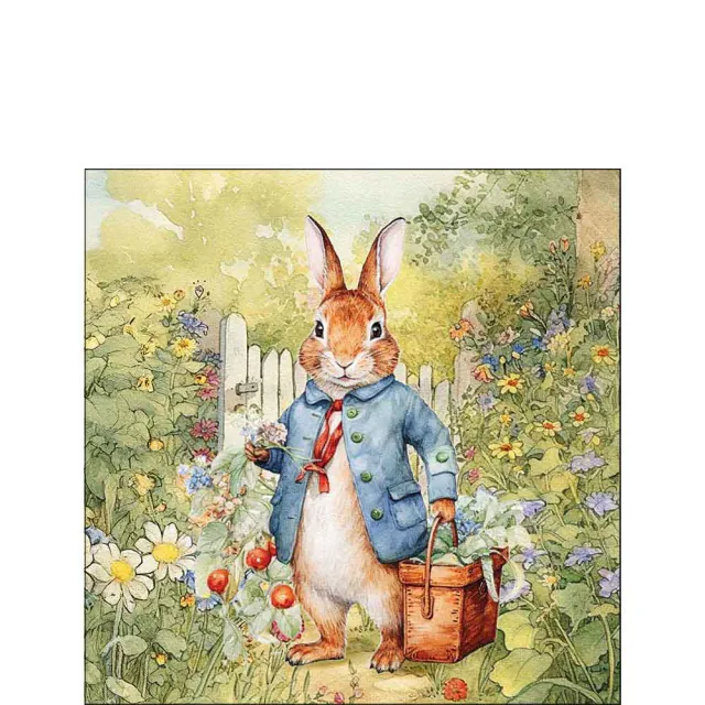 Húsvéti nyuszis papírszalvéta 25x25 cm 20 db-os háromrétegű Mister Rabbit