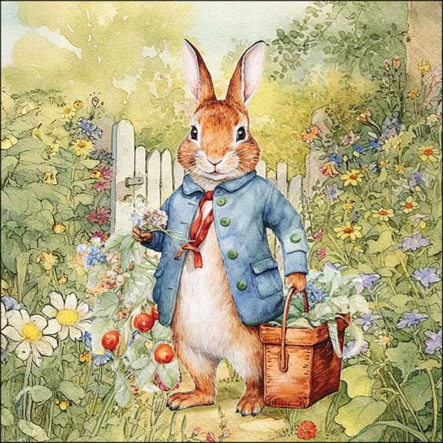 Húsvéti nyuszis papírszalvéta 33x33 cm 20 db-os háromrétegű Mister Rabbit