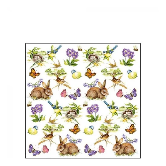 Húsvéti nyuszis papírszalvéta - Easter Feeling 25x25