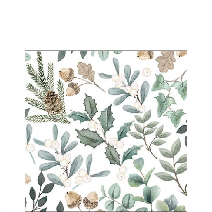 Karácsonyi háromrétegű papírszalvéta 25x25 cm 20 db Collection Leaves