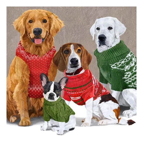 Karácsonyi kutyás papírszalvéta Sweet Dogs