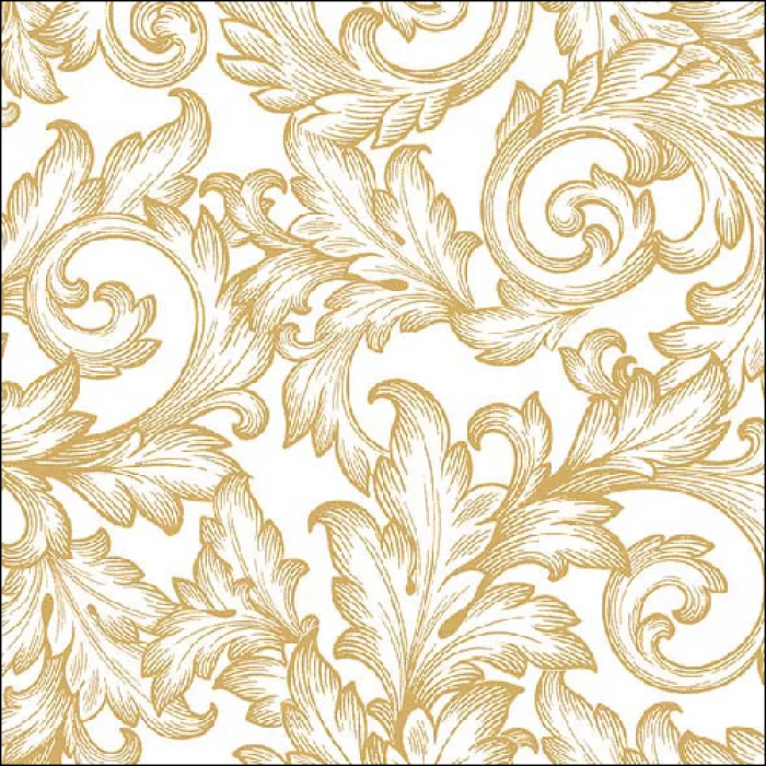 Karácsonyi papírszalvéta 33x33 cm Baroque Gold White