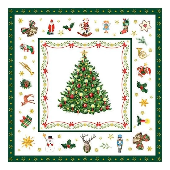 Karácsonyi papírszalvéta Christmas Evergreen white