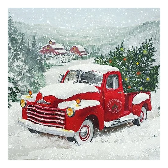 Karácsonyi papírszalvéta Christmas Truck