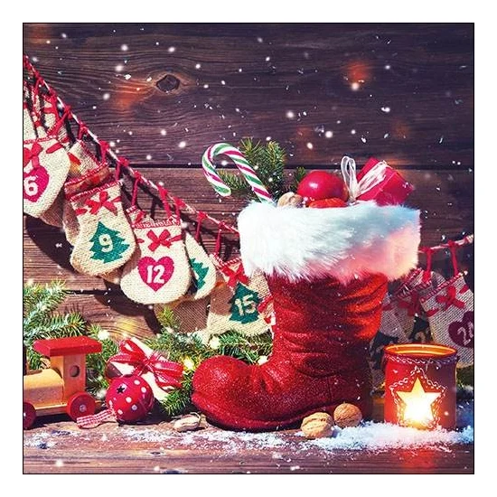 Karácsonyi papírszalvéta Gifts Boot
