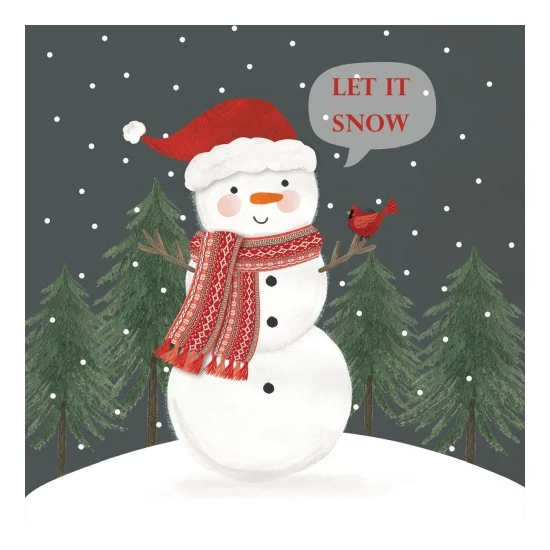 Karácsonyi papírszalvéta hóember Let is snow