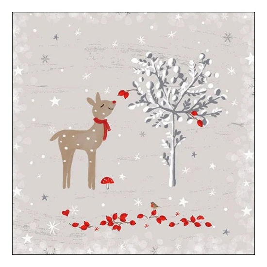 Karácsonyi papírszalvéta Sniffing Deer