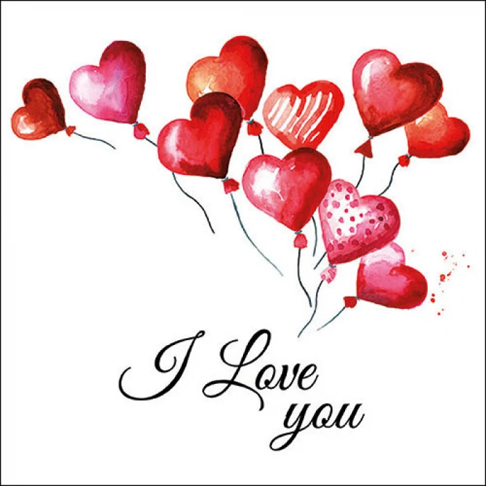 I love you papírszalvéta 33x33cm Love Balloons