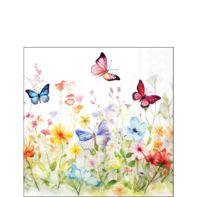 Pillangós papírszalvéta 25x25 cm 20 db-os háromrétegű Butterflies field