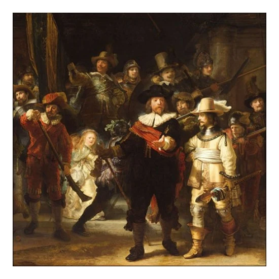 Rembrandt: Éjjeli őrjárat papírszalvéta 33x33cm - Night Watch