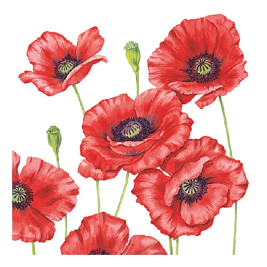 Romantic Poppy papírszalvéta